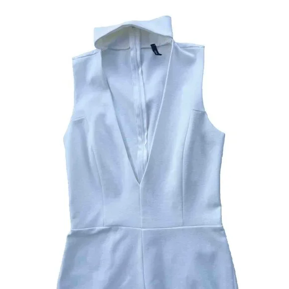 Blanc Women’s White Knit Cutout Mock Neck Romper Size M - Picture 4 of 7